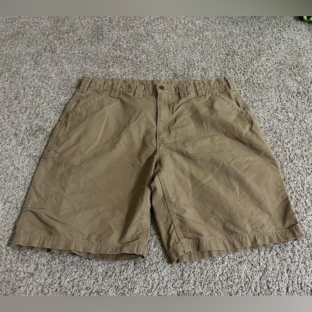 Carhartt Shorts Carpenter Workwear Canvas Hammer Loop Dark Khaki Men's Size 44